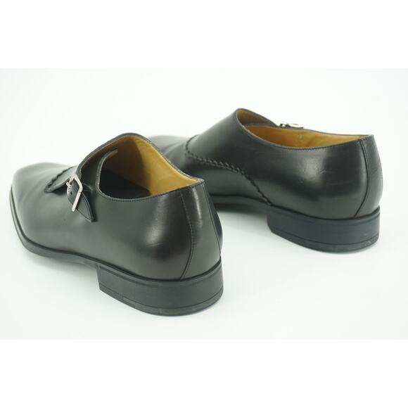 Sutor Mantellassi Marzio Black Leather Monk Strap Loafers Size 10 slip on $565 - Picture 9 of 10